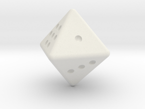D8 dice  in White Natural Versatile Plastic
