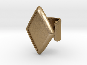 Black Rhombus Cosplay Ring (Club Scene) in Polished Gold Steel: 1.5 / 40.5