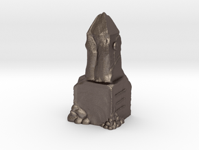 Ancient Dwarven Obelisk (28mm Scale Miniature) in Polished Bronzed-Silver Steel