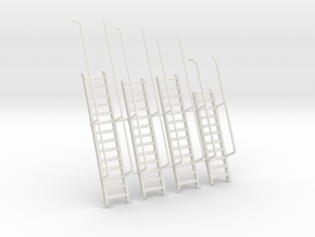 1/30 IJN Akagi Tower Stairs Set x4 in White Natural Versatile Plastic