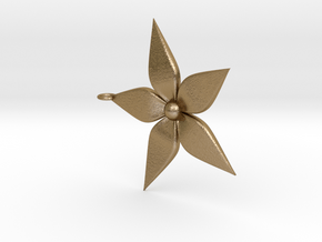 Flower Pendant in Polished Gold Steel