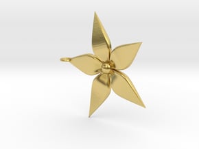 Flower Pendant in Polished Brass