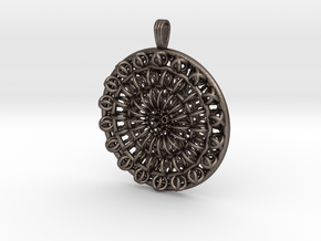 Circular Flower in Polished Bronzed-Silver Steel