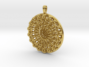Circular Flower in Polished Brass