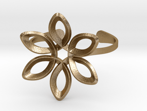 Entwined Flower Toe Ring in Polished Gold Steel: 5 / 49