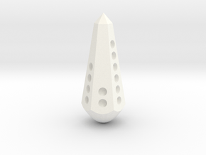 Obelisk dice pipped (d4 or d6) in White Processed Versatile Plastic: d6
