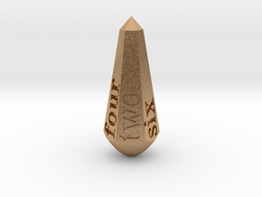 Obelisk dice spelled (d4 or d6) in Natural Bronze: d6