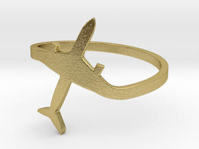 Dream 787 Curved Ring in Natural Brass
