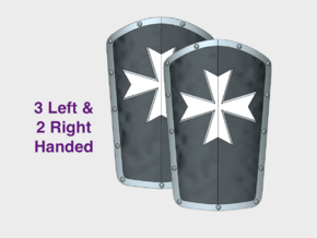 Maltese Cross: Manowar Power Shields (L&R)  in Smooth Fine Detail Plastic: Medium