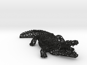 Wireframe crocodile in Black Natural Versatile Plastic