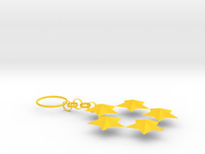 Key Ring Of Star in Yellow Processed Versatile Plastic