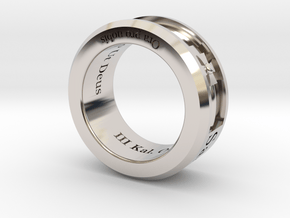 Saint Michael Ring Size 9 in Platinum: 9 / 59