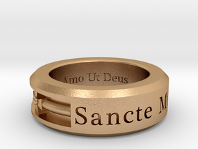 Size 13.5 Saint Michael Ring  in Natural Bronze