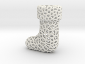 Voronoi Christmas Stocking in White Natural Versatile Plastic