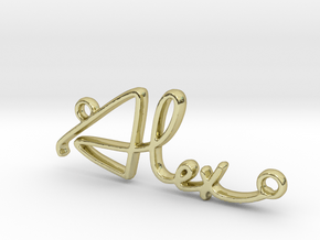 Alex Script First Name Pendant in 18k Gold Plated Brass