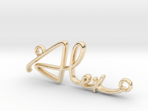 Alex Script First Name Pendant in 14K Yellow Gold