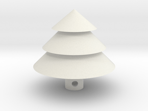 Christmas Tree Keychain in White Natural Versatile Plastic