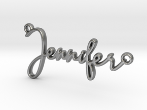 Jennifer Script First Name Pendant in Natural Silver