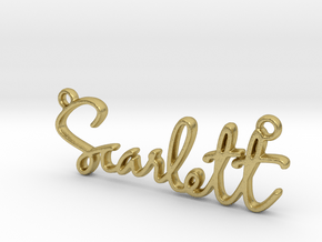Scarlett Script First Name Pendant in Natural Brass
