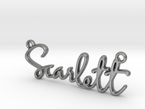 Scarlett Script First Name Pendant in Natural Silver