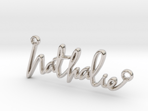Nathalie Script First Name Pendant in Platinum