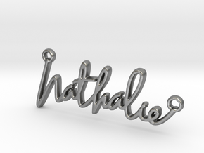 Nathalie Script First Name Pendant in Natural Silver