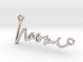Naomi Script First Name Pendant in Platinum