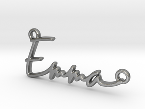 Emma Script First Name Pendant in Natural Silver
