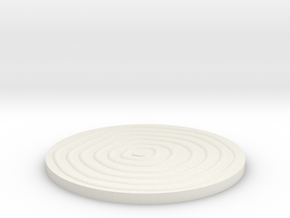 Wood Grain Coaster in White Premium Versatile Plastic