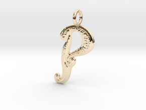 P  in 14K Yellow Gold