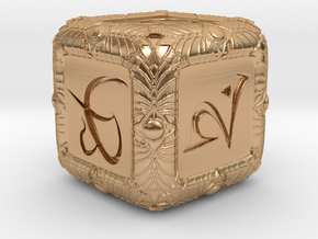 Elven Theme Dice in Polished Bronze