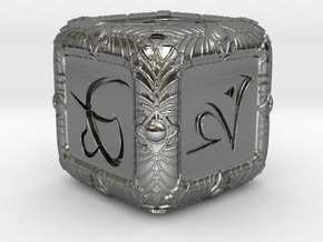 Elven Theme Dice in Polished Silver