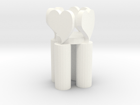 Love candlestick in White Processed Versatile Plastic