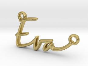 Eva Script First Name Pendant in Natural Brass