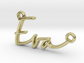 Eva Script First Name Pendant in 18k Gold Plated Brass