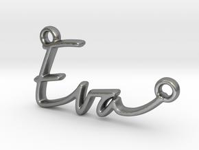 Eva Script First Name Pendant in Natural Silver