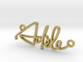 Adèle Script First Name Pendant in Natural Brass