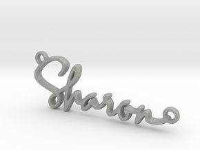 Sharon Script First Name Pendant in Aluminum