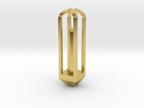 Octogonal Prism Pendant in Polished Brass: Extra Small