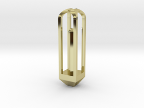 Octogonal Prism Pendant in 18k Gold Plated Brass: Small