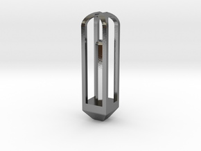 Octogonal Prism Pendant in Polished Silver: Extra Small
