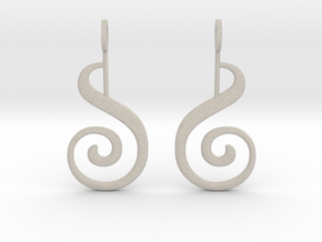 Spiral Earrings in Natural Sandstone