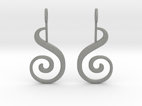 Spiral Earrings in Gray PA12