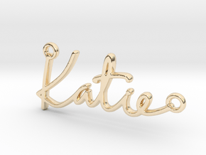 Katie Script First Name Pendant in 14K Yellow Gold