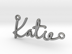 Katie Script First Name Pendant in Natural Silver