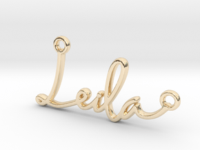 Leila Script First Name Pendant in 14K Yellow Gold