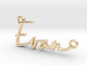 Evan Script First Name Pendant in 14K Yellow Gold