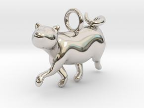 cat_009 in Rhodium Plated Brass