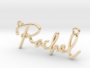 Rachel Script First Name Pendant in 14K Yellow Gold