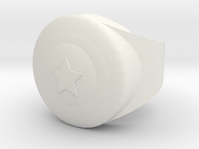 shield ring  in White Natural Versatile Plastic: 7.75 / 55.875